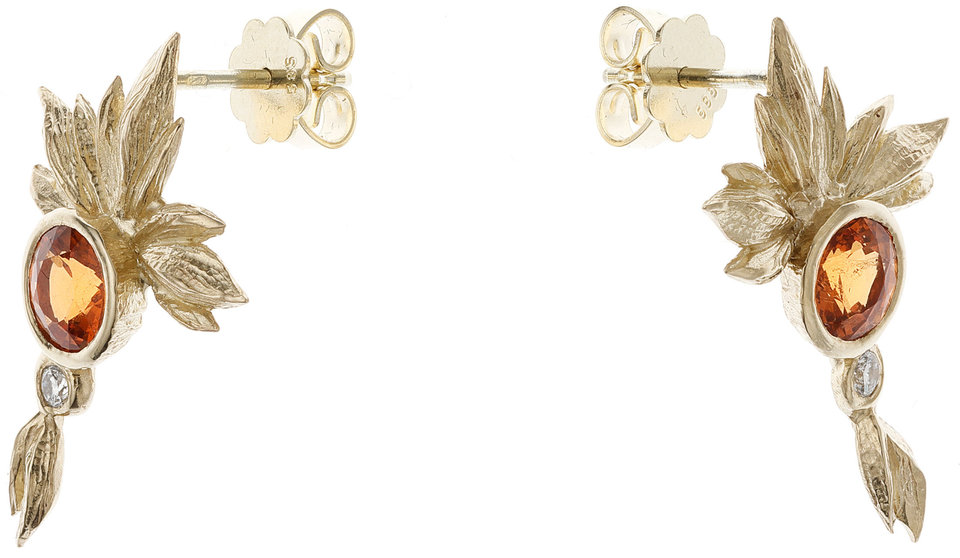 Grand Lumo Earrings with mandarin garnets - unique piece