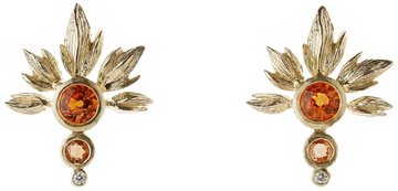Lumo Earrings with mandarin garnets - unique piece