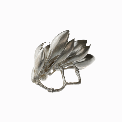 Prsten magnolie, sedm květů stříbro 02