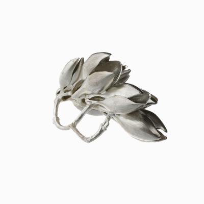 Prsten magnolie, sedm květů stříbro 03