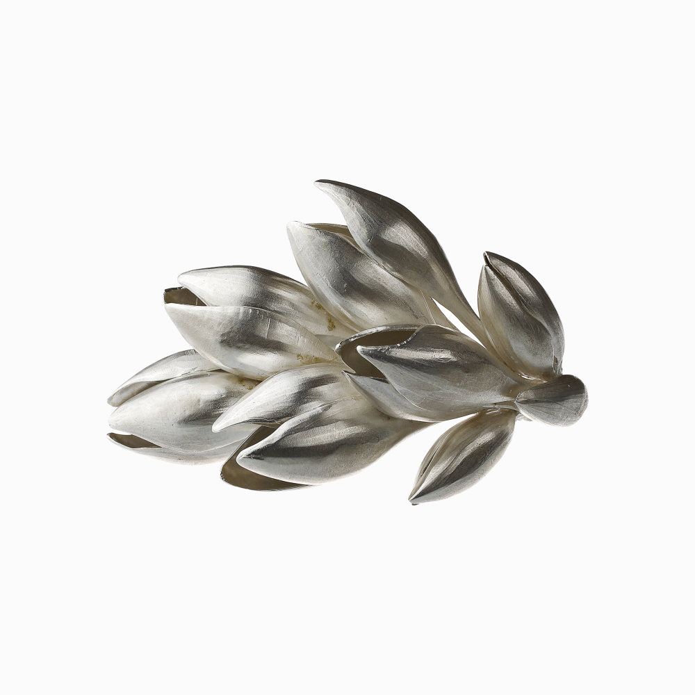 Prsten magnolie, sedm květů stříbro 04