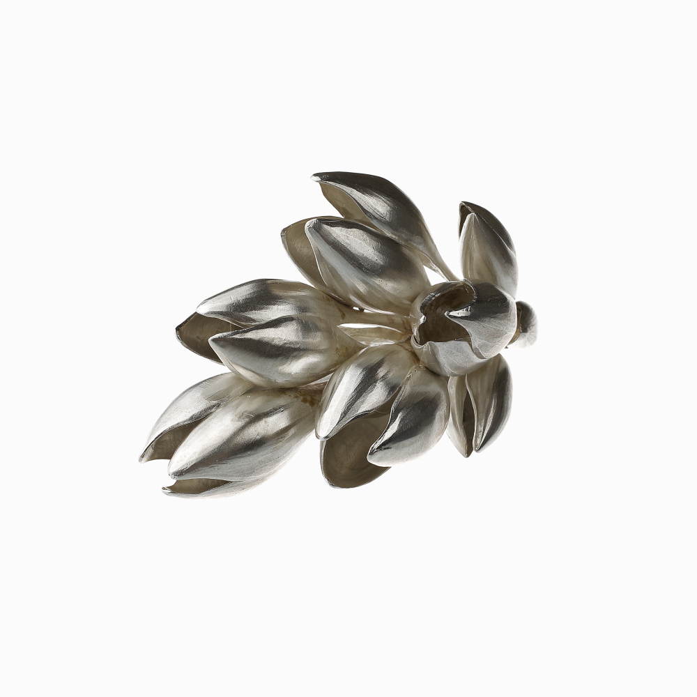 Prsten magnolie, sedm květů stříbro 05