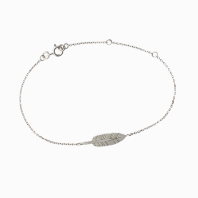 Náramek pírko stříbro 01