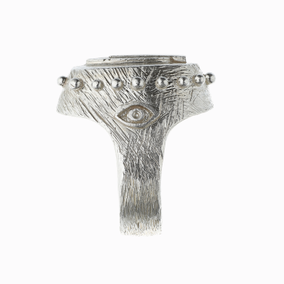 Pečetní prsten pírko stříbro 02