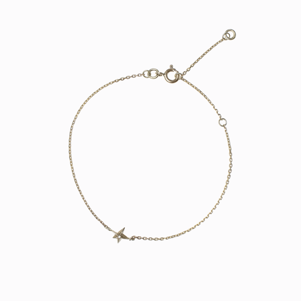 Náramek hvězda malá žluté zlato 01