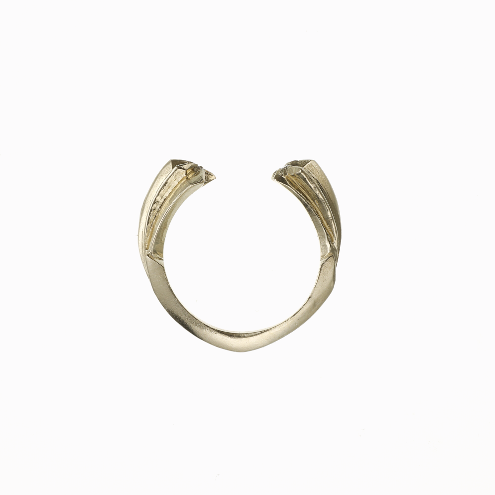 Prsten kometa malá žluté zlato 02