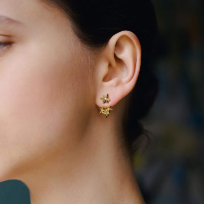 náušnice velké souhvězdí žluté zlato image 01