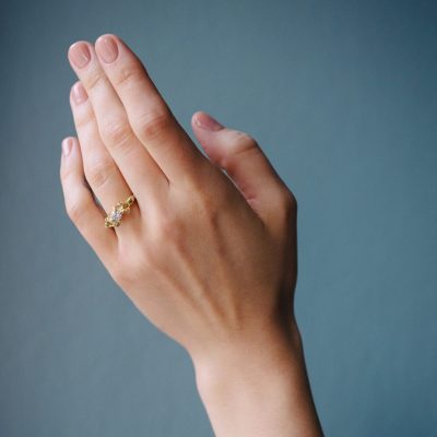 prsten větvička zásnubní žluté zlato image 01