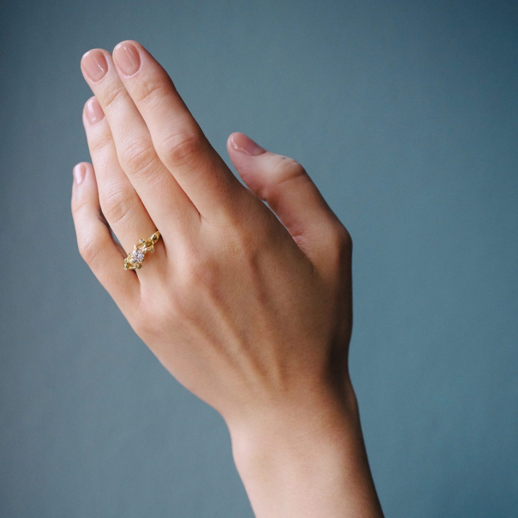 prsten větvička zásnubní žluté zlato image 01