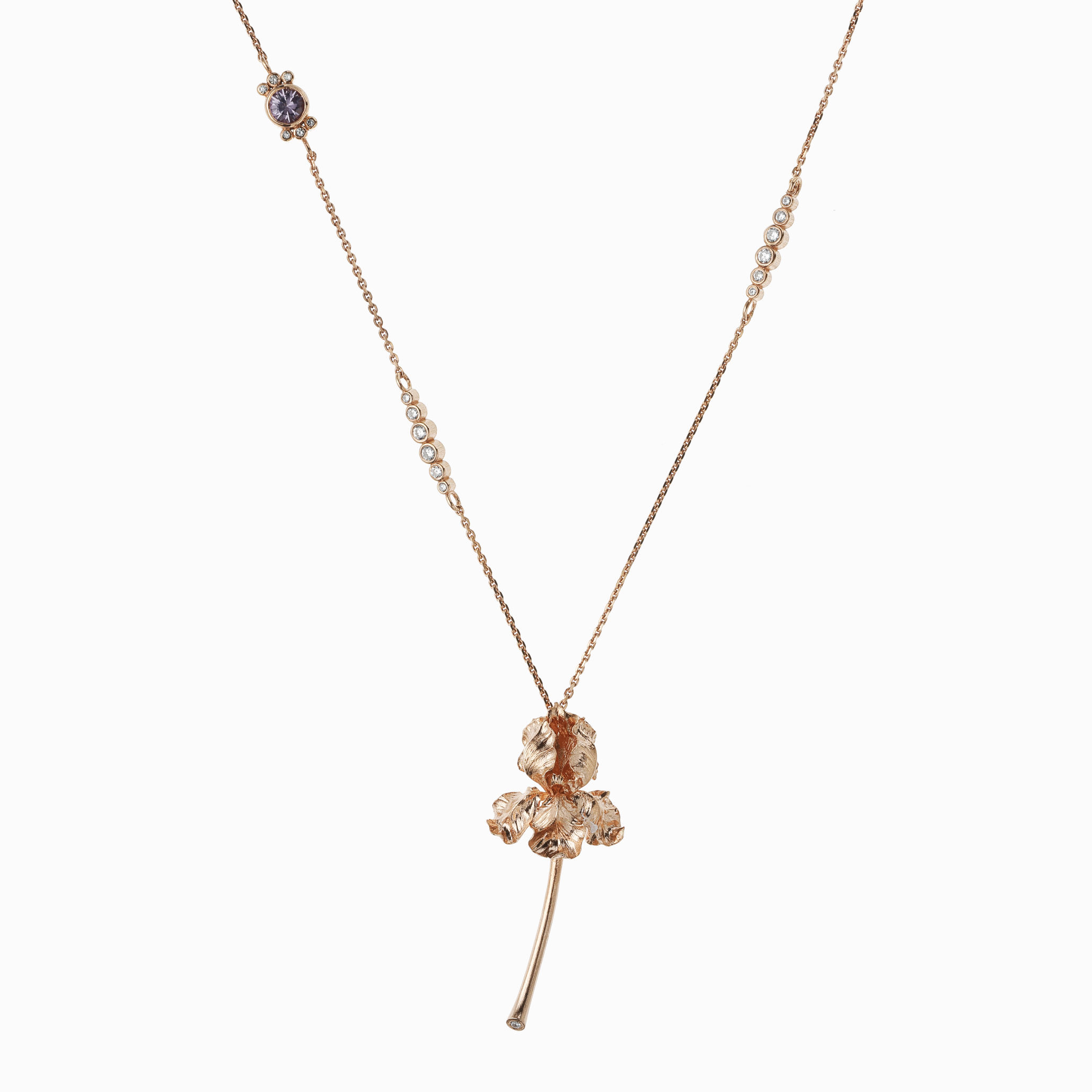 náhrdelník iris se safíry limitka růžové zlato 02