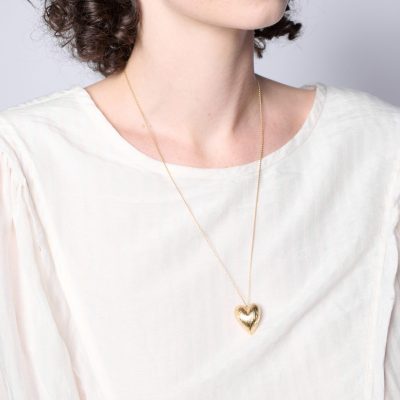 náhrdelník velké srdce pozlacený image