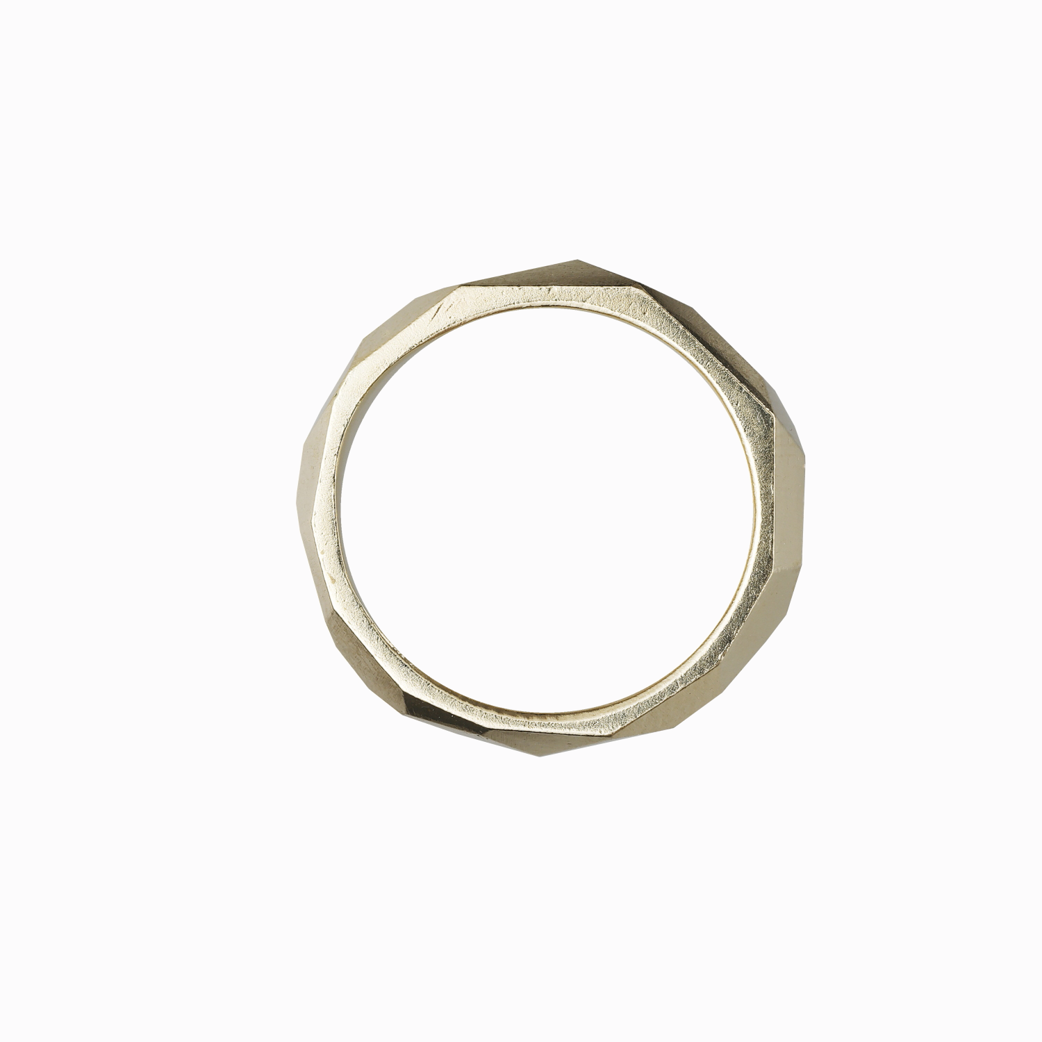 Dámský snubní prsten hranatý tenký žluté zlato 02