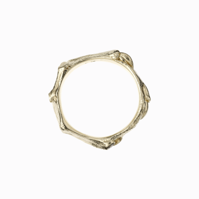 Dámský snubní prsten větvička malá žluté zlato 02