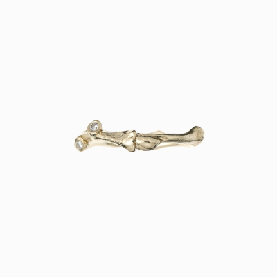 Dámský snubní prsten větvička malá žluté zlato 05