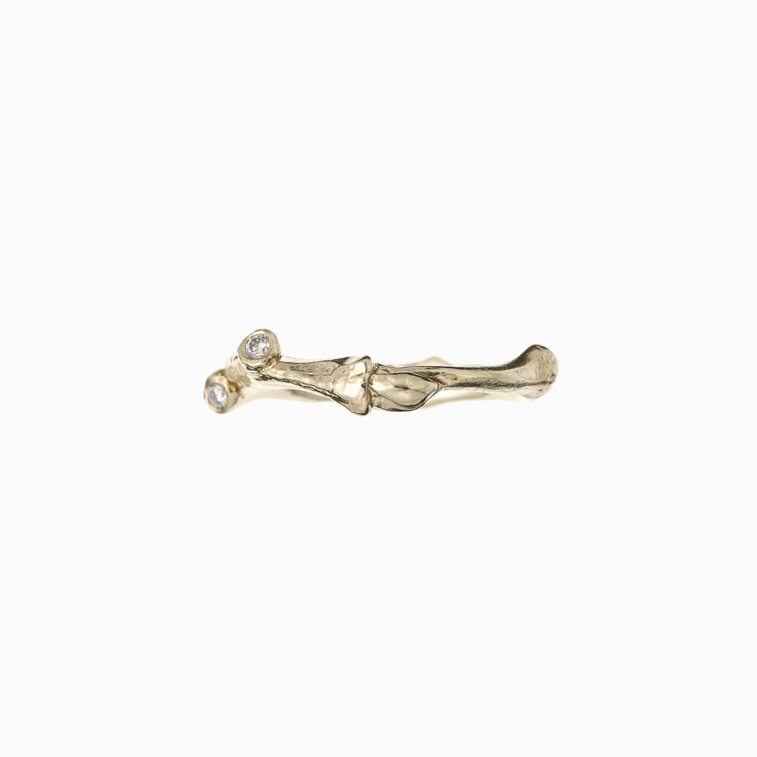 Dámský snubní prsten větvička malá žluté zlato 05