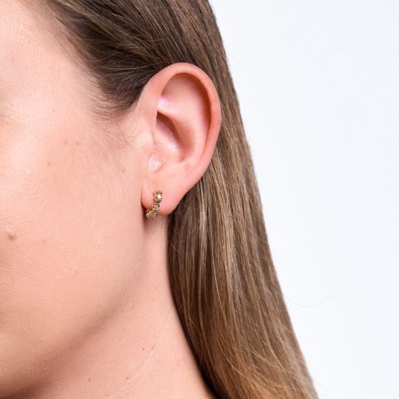 Náušnice mini kruhy drobné kvítí Janja Prokić