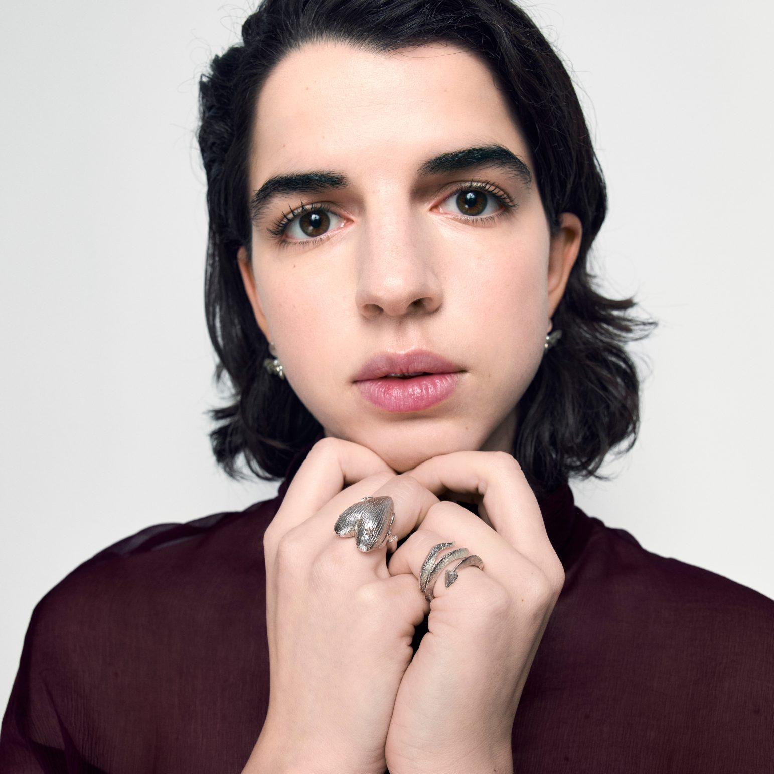 Antonie Formanová Amor Fati Prsten Velké srdce s můrou stříbro