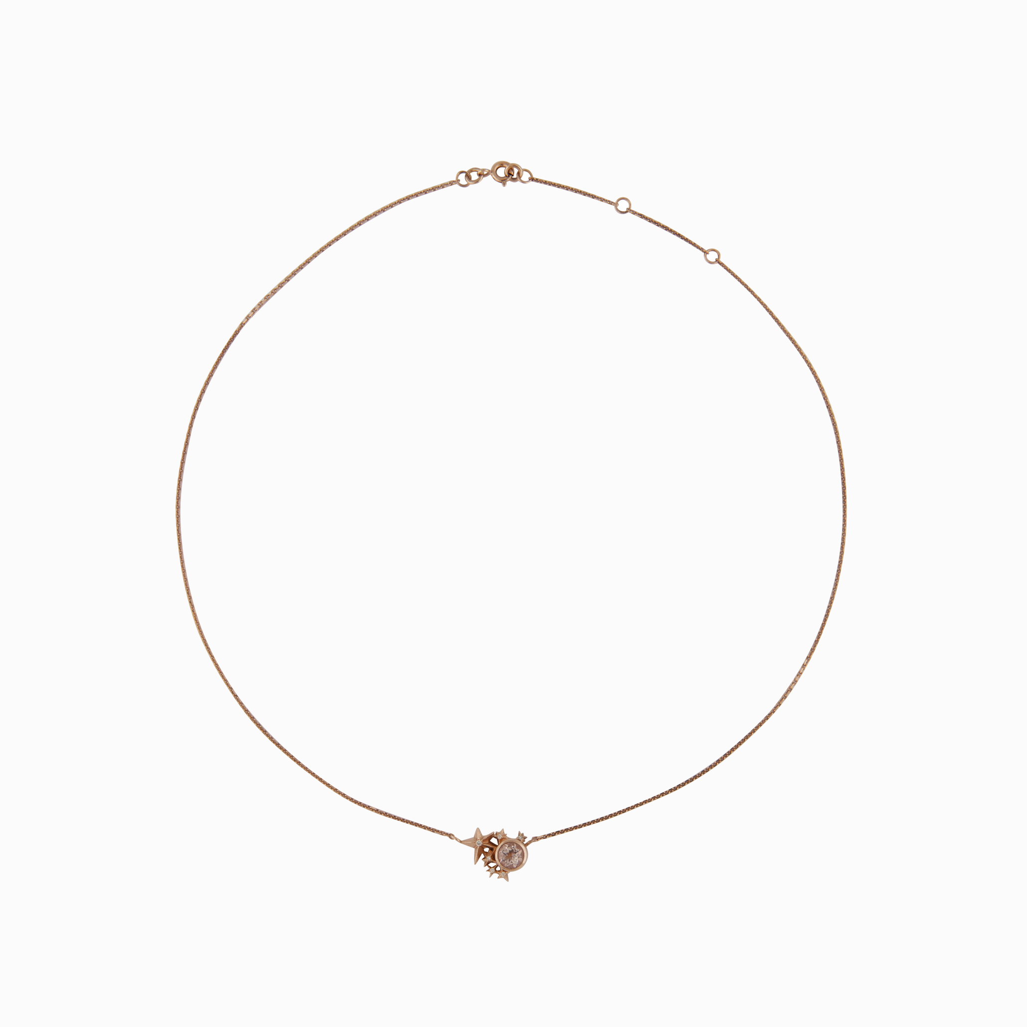 1. Náhrdelník mlhovina s morganitem 02 růžové zlato Amor Fati Náhrdelník mlhovina s morganitem růžové zlato Janja Prokić