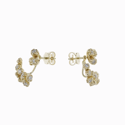 Dvoudílné náušnice louka žluté zlato 0