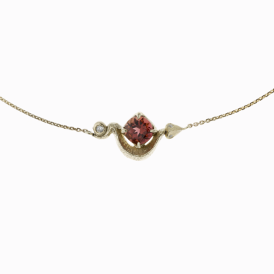 Náhrdelník had s turmalínem žluté zlato 01