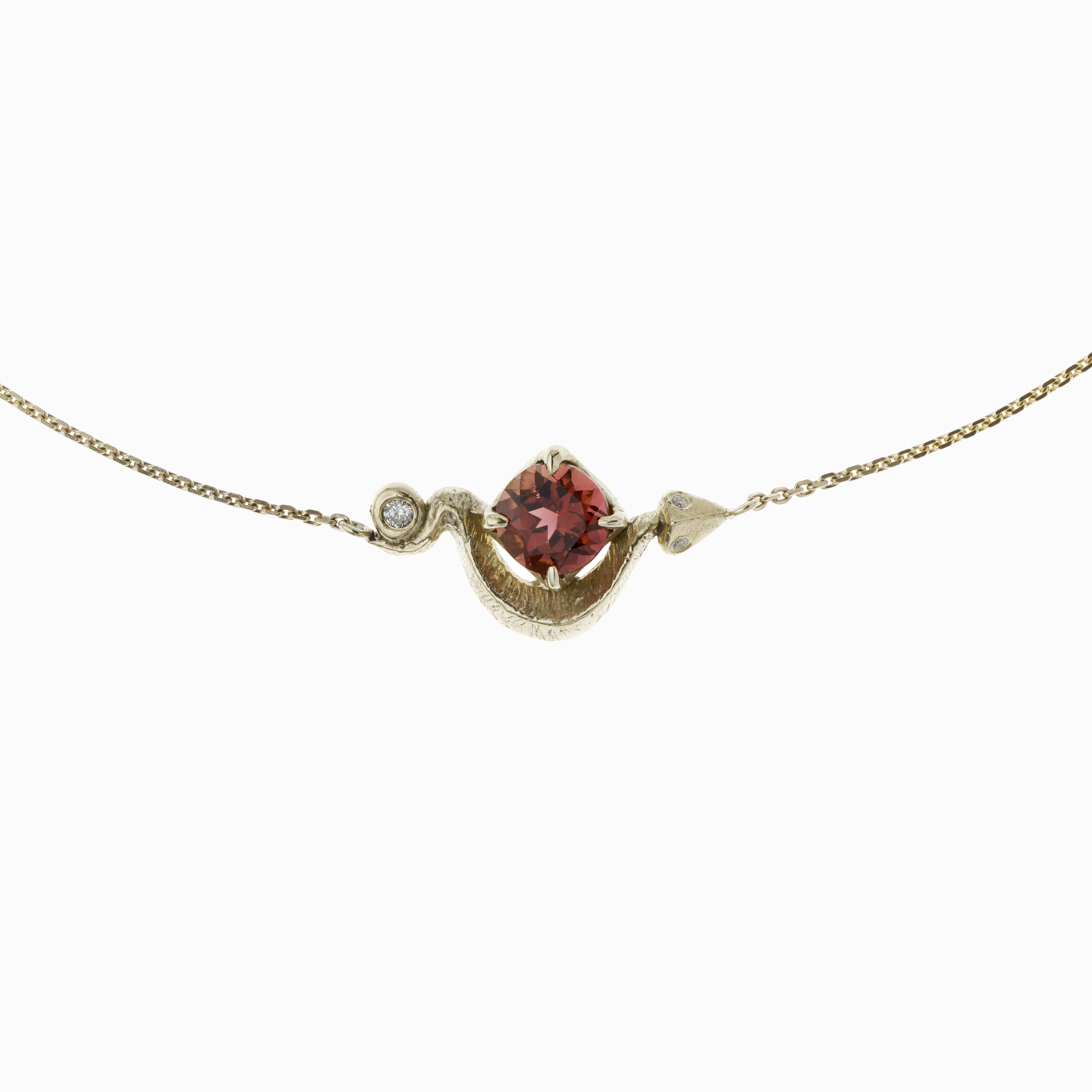 Náhrdelník had s turmalínem žluté zlato 01