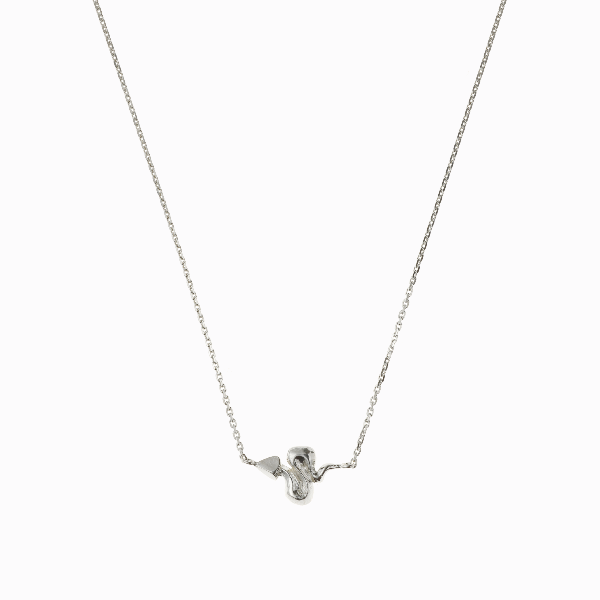 Náhrdelník mini had stříbro 01