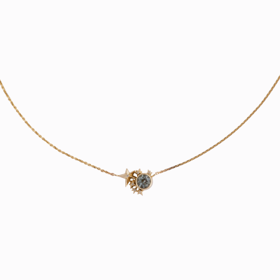 Náhrdelník mlhovina s akvamarínem 01 žluté zlato Amor Fati Náhrdelník mlhovina s akvamarínem žluté zlato Janja Prokić