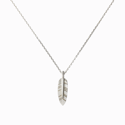 Náhrdelník pírko stříbro 01