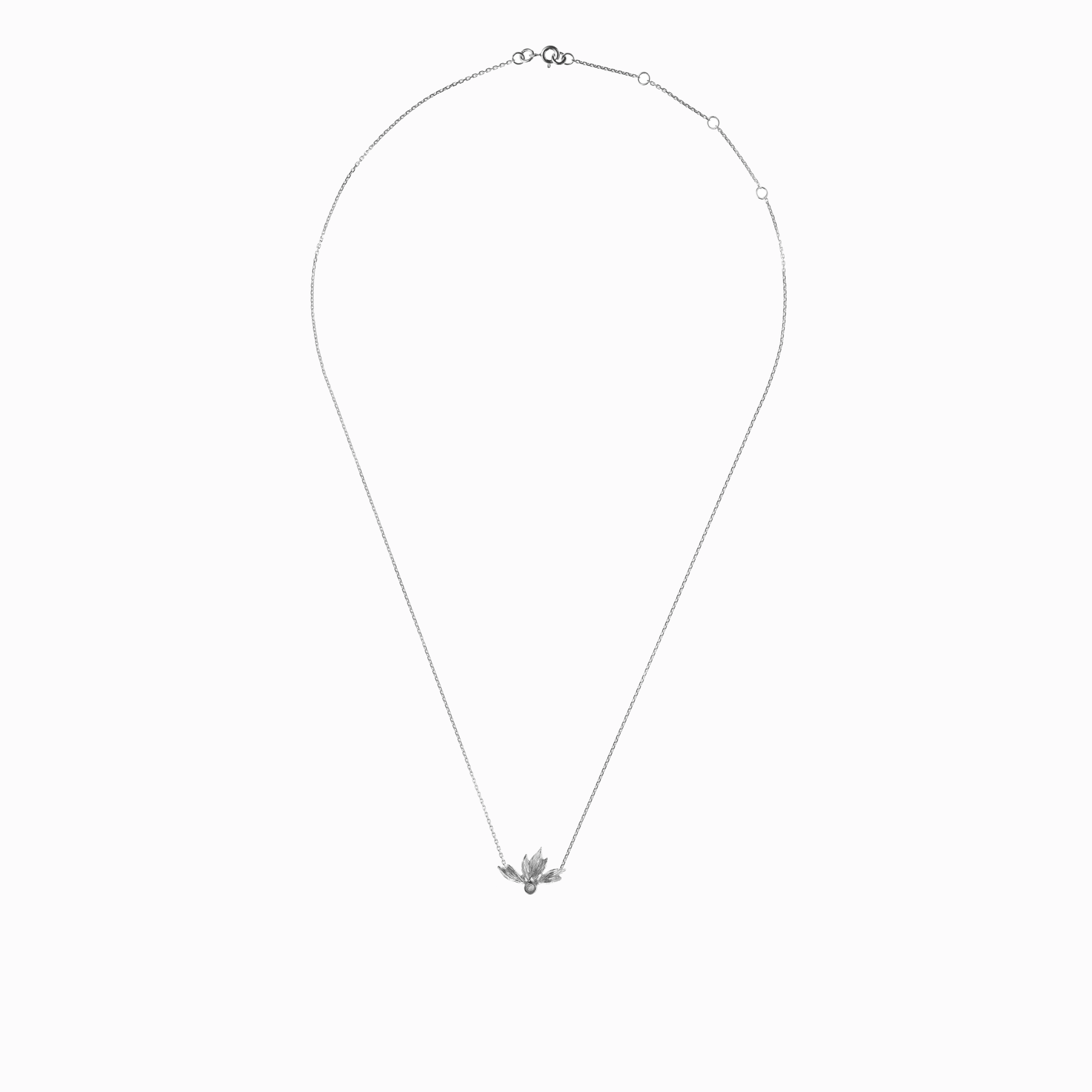 Náhrdelník plamínek s briliantem stříbro 02