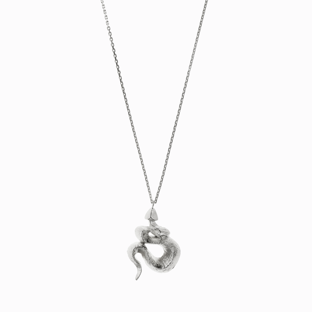 Náhrdelník velký Had stříbro 01