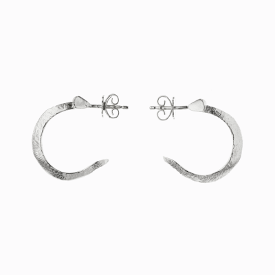 Náušnice Had kruhy simple stříbro 01
