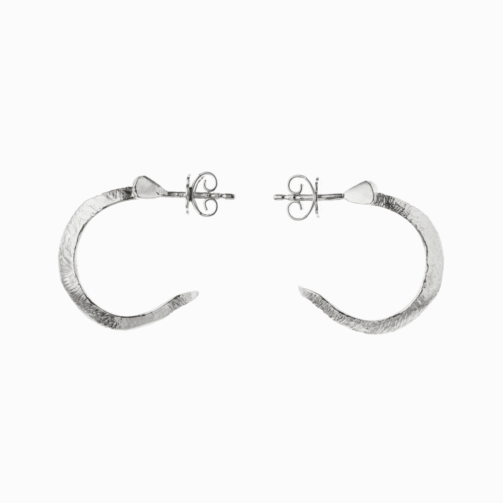 Náušnice Had kruhy simple stříbro 01