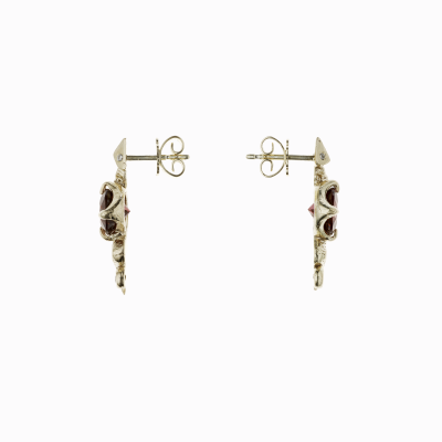 Náušnice Had s Turmalínem žluté zlato 02