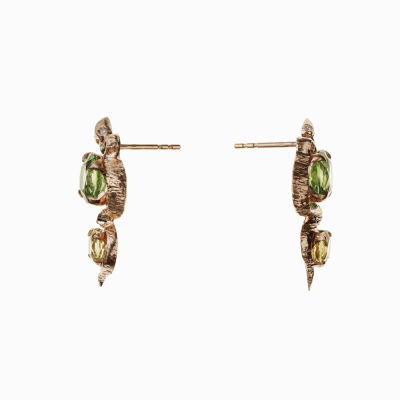 Náušnice Had s Turmaliny a brilianty originál 02