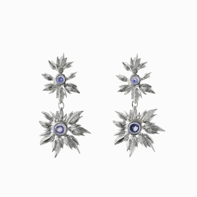 Náušnice Lumo s kamenem velké stříbro 01