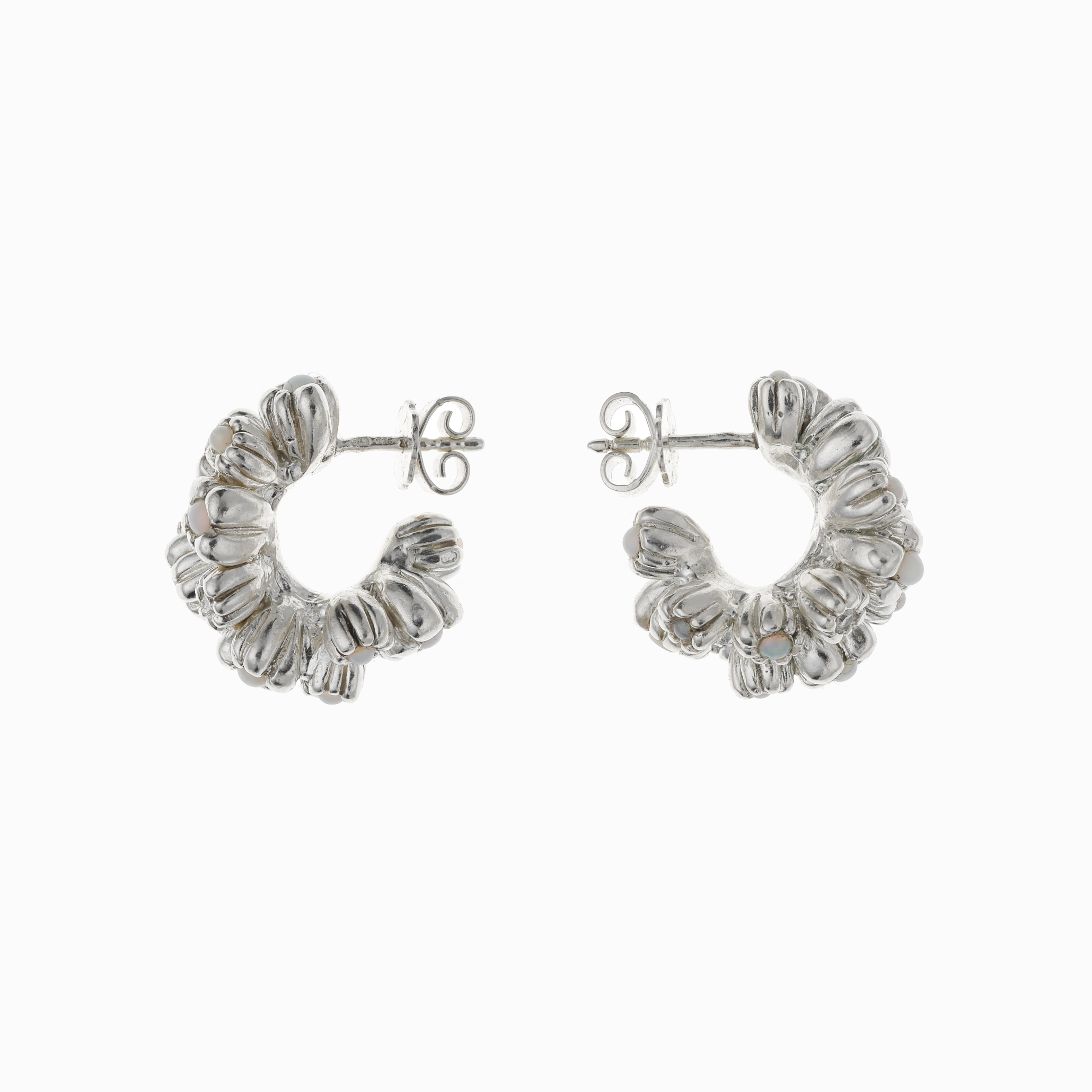 Náušnice kruhy limitka opály stříbro 02