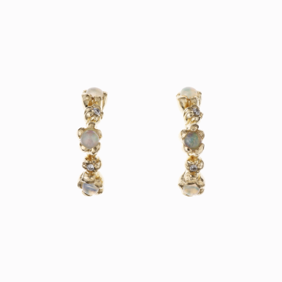 Náušnice kvítí kruhy žluté zlato 01