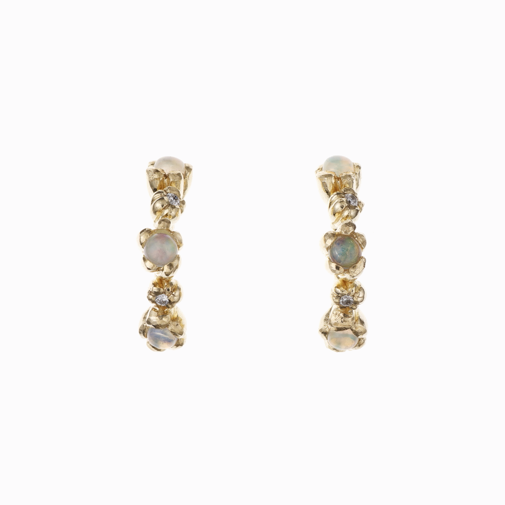 Náušnice kvítí kruhy žluté zlato 01