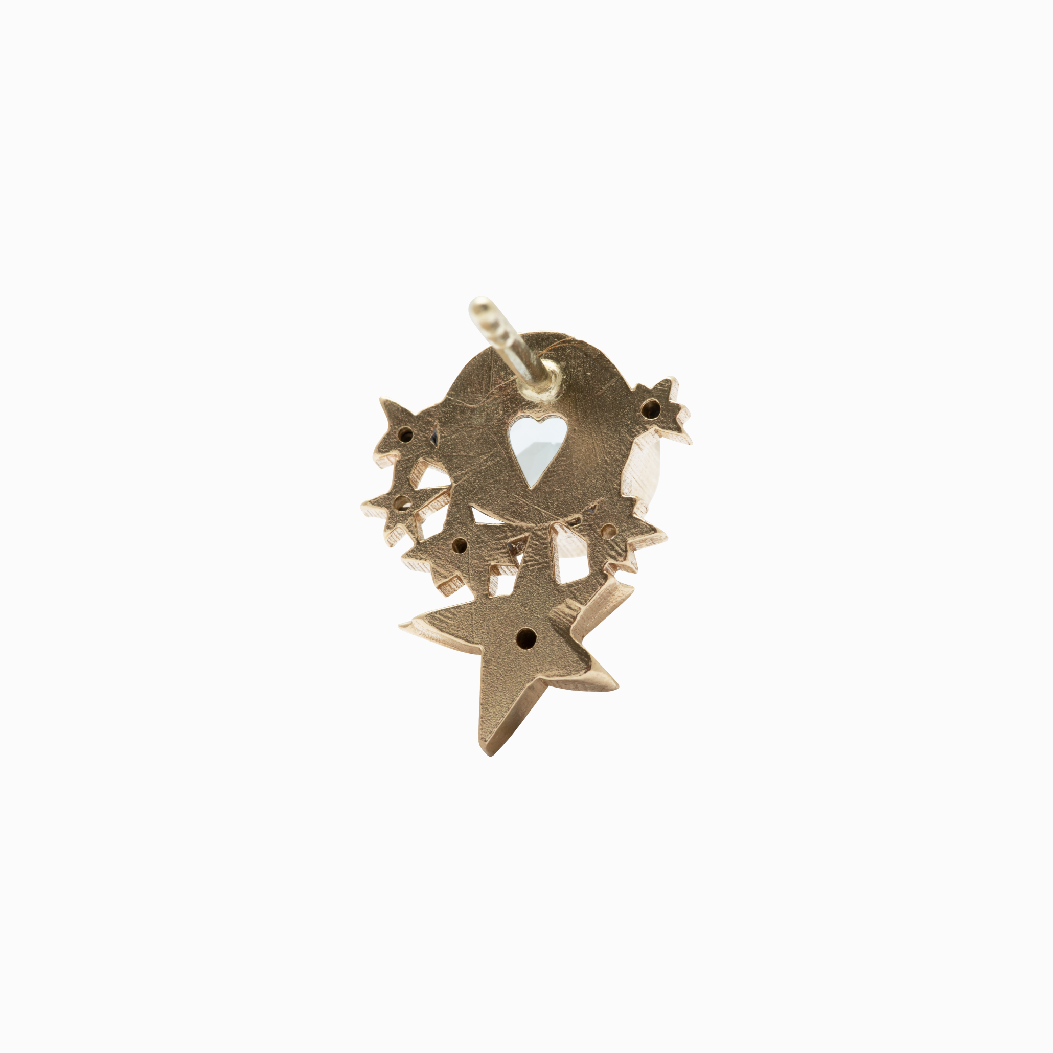 Amor Fati Náušnice mlhovina s akvamarínem žluté zlato