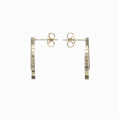 Náušnice pírko žluté zlato 02