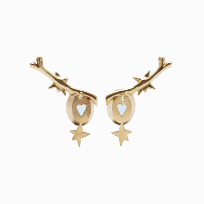 Náušnice větvičky s akvamarínem 003 Amor fati Náušnice větvičky s akvamarínem limitovaná edice