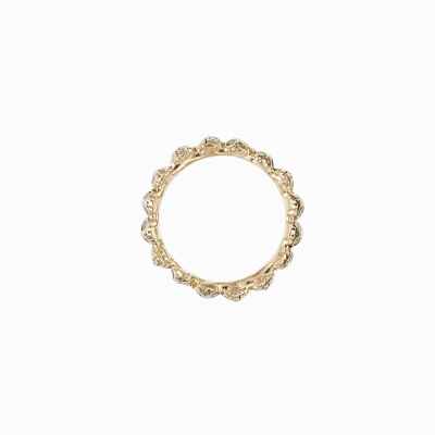 Prsten lebky orchestr 14K certifikované žluté zlato 03