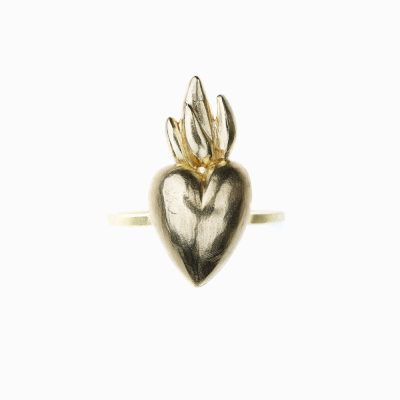 Prsten svaté srdce žluté zlato 01