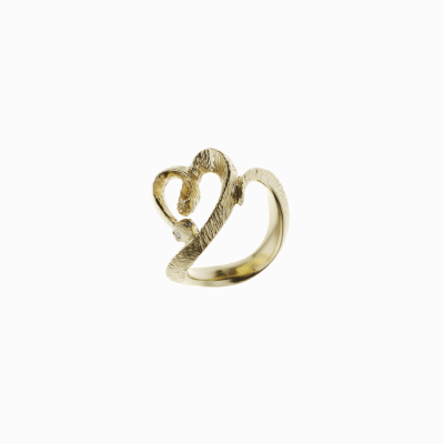 Prsten had srdce žluté zlato 06