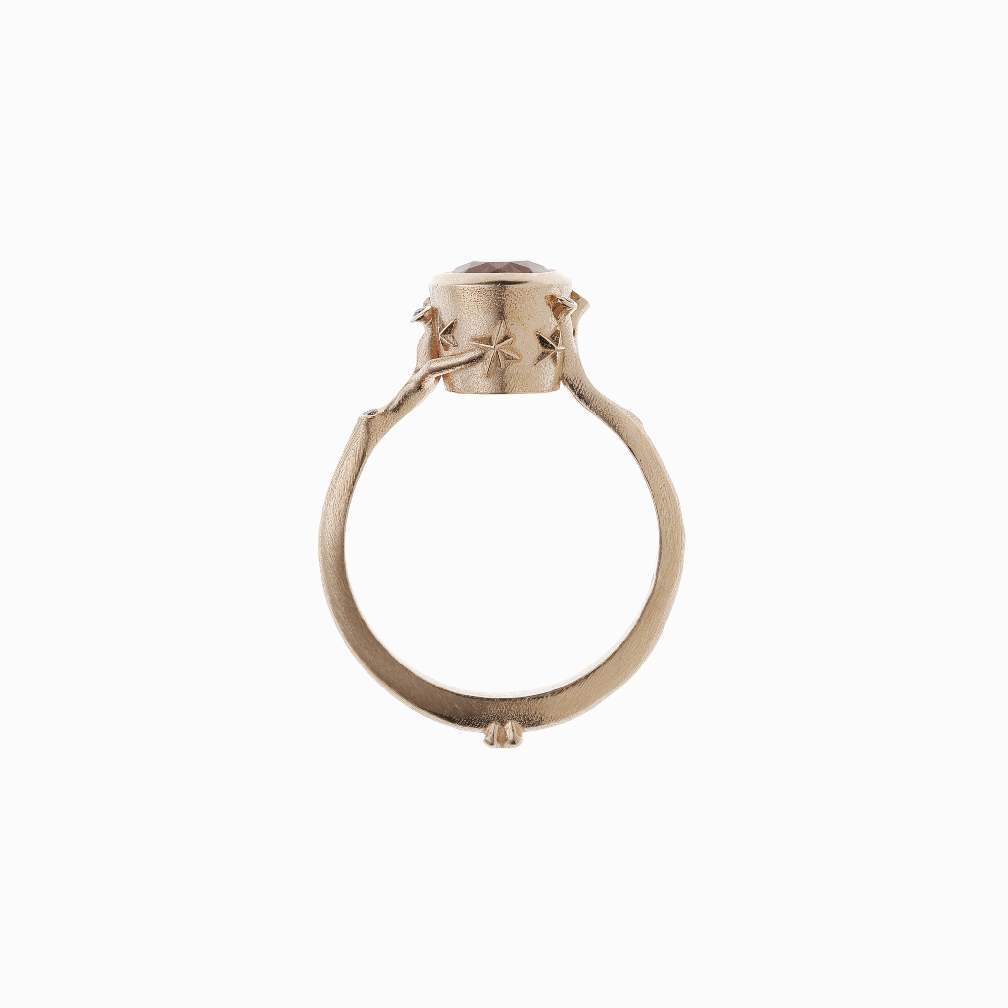 Prsten větvička s morganitem růžové zlato 02