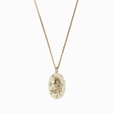 Medailonek Iris malý žluté zlato 01