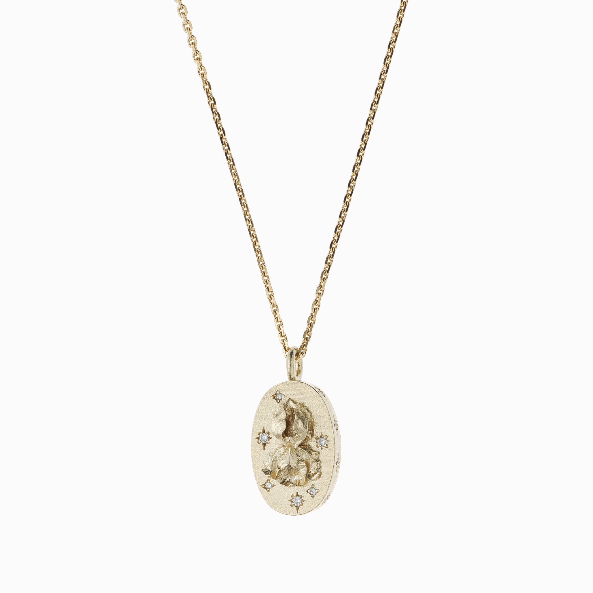 Medailonek Iris malý žluté zlato 01