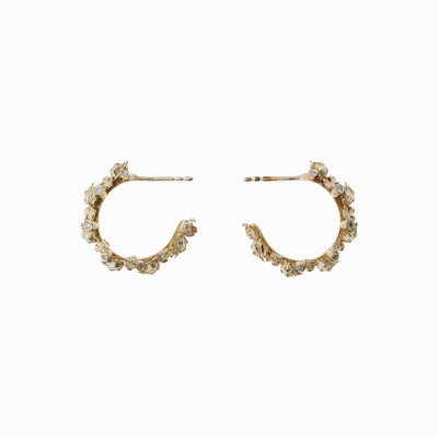 Náušnice Iris kruhy žluté zlato 01