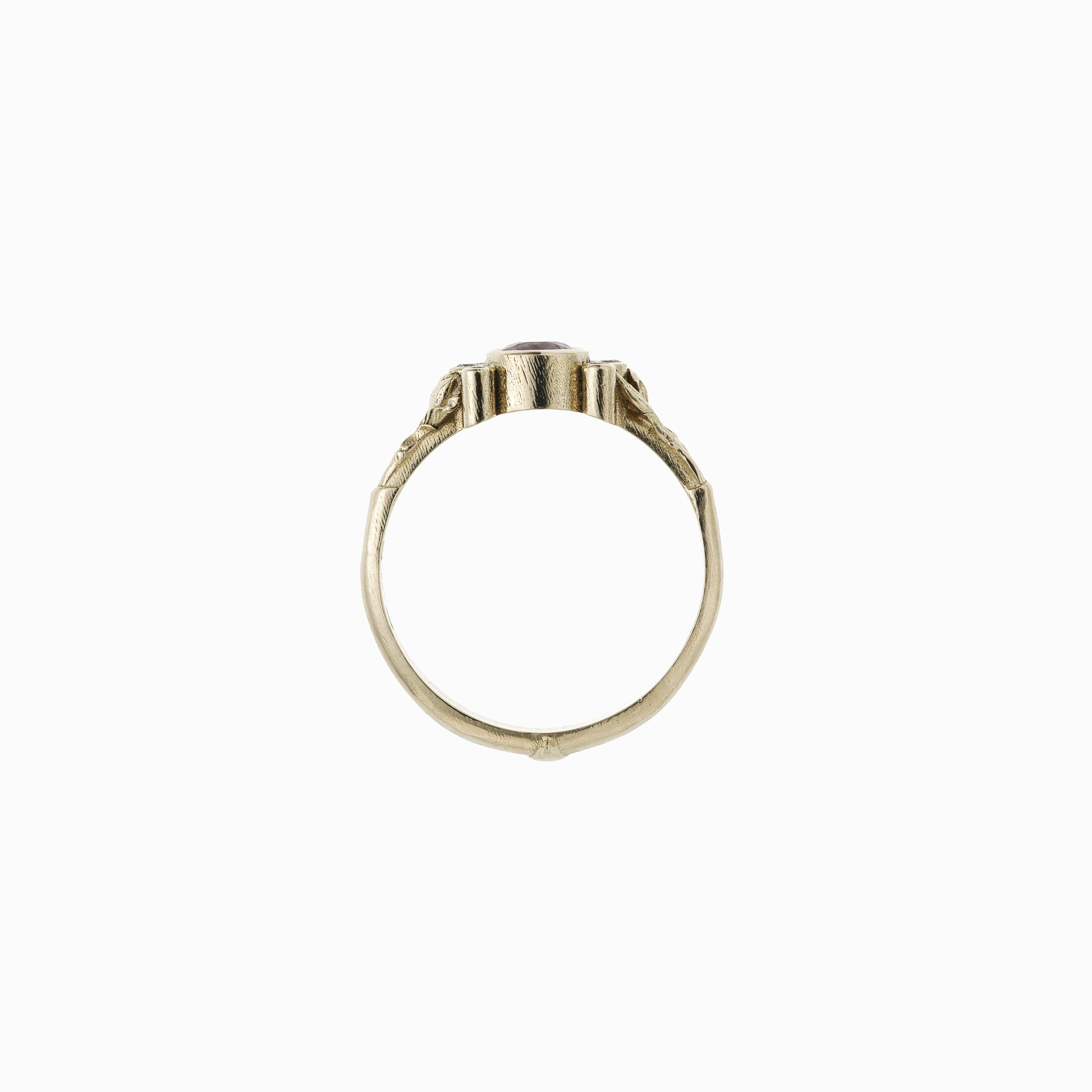 Zásnubní prsten Iris žluté růžový safír 04